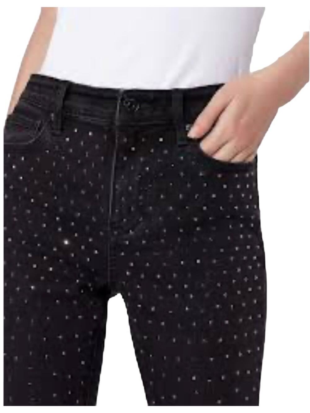 NWT REWASH RHINESTONES BLACK JEANS WOMEN’S SIZE  7